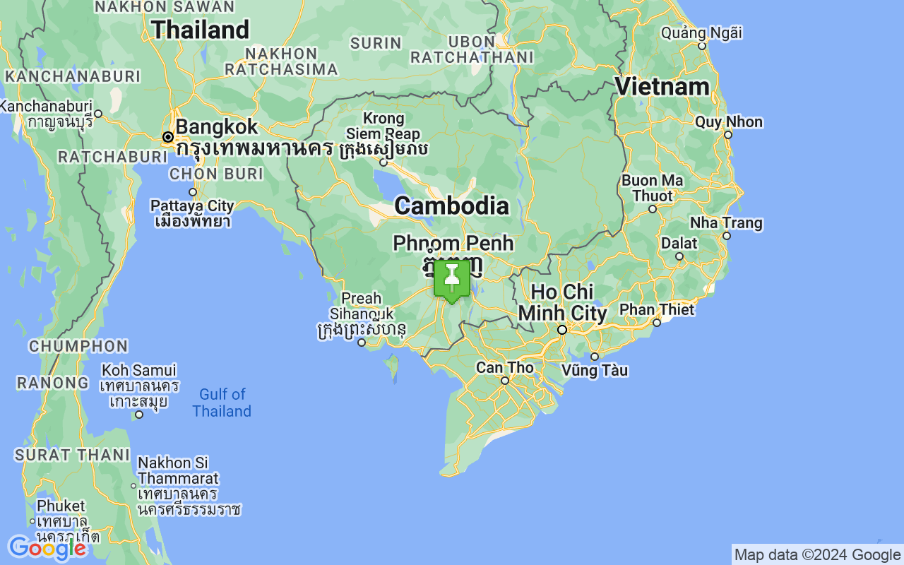 Map showing location of Cambodia