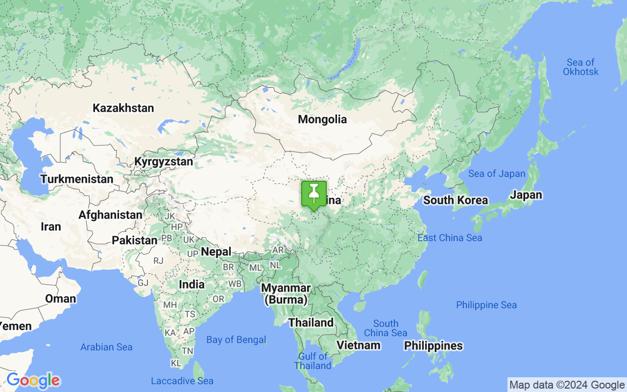 Map showing location of China