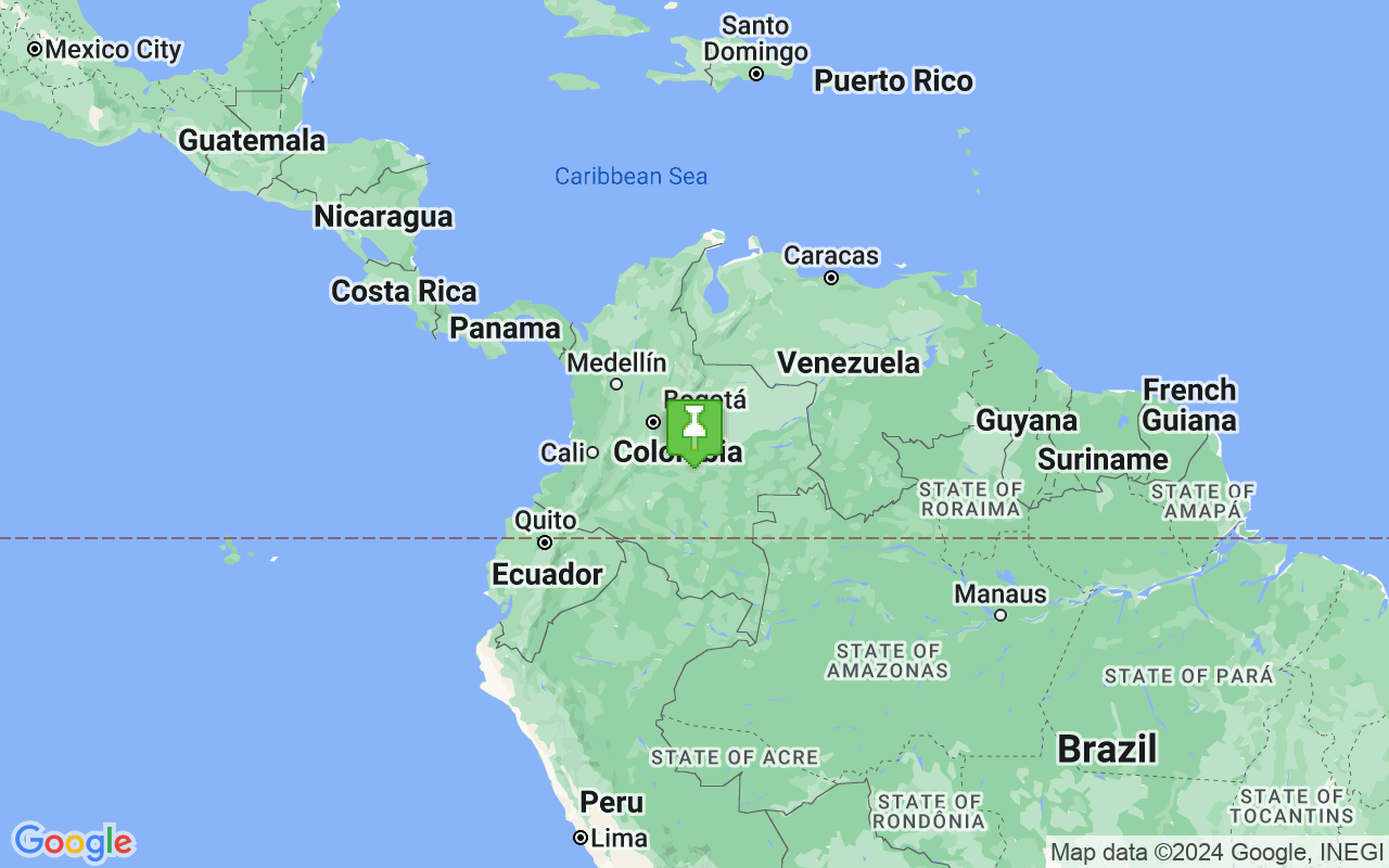 Map showing location of Colombia