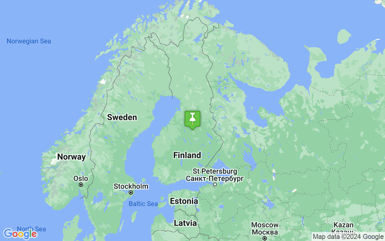 Map showing location of Finland