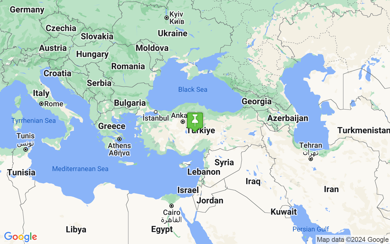 Map showing location of Turkey