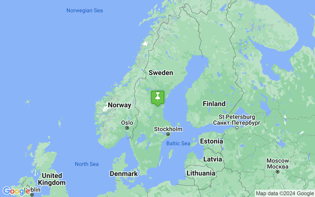 Map showing location of Sweden