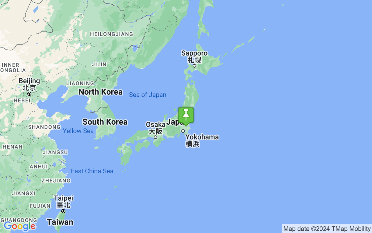 Map showing location of Japan