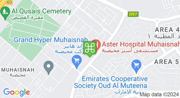 Map showing location of Al Qusais Bus Station
