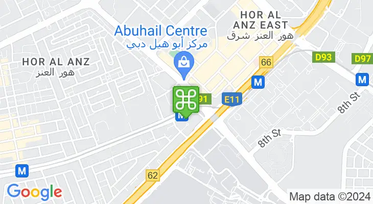 Map showing location of Abu Hail Bus Station
