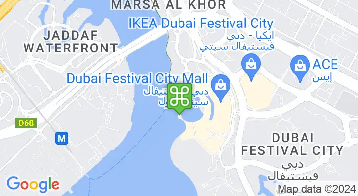 Map showing location of Dubai Festival City Marine Transport Station