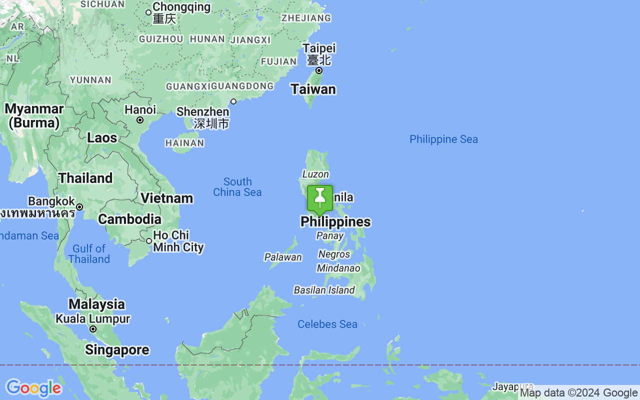 Map showing location of the Philippines