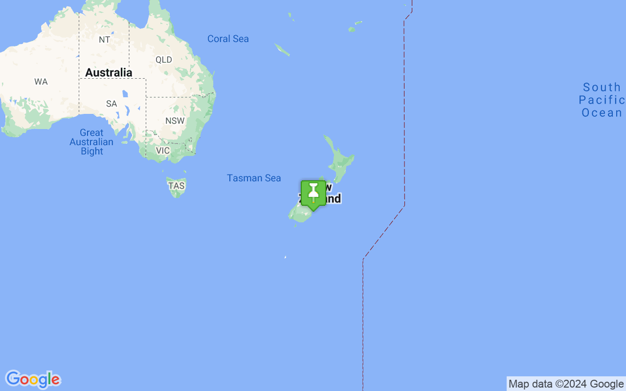 Map showing location of New Zealand