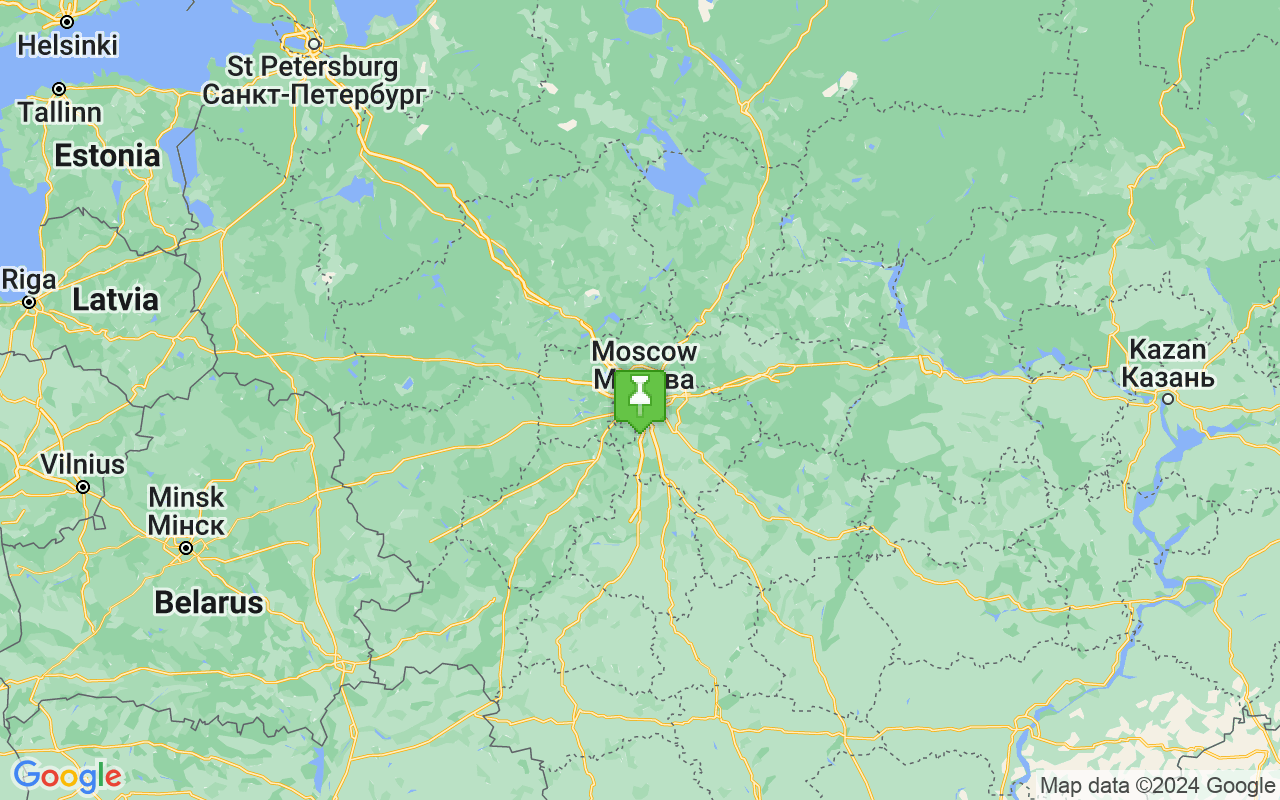 Map showing location of Moscow