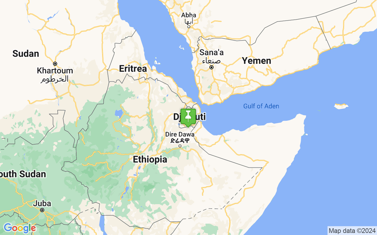 Map showing location of Djibouti
