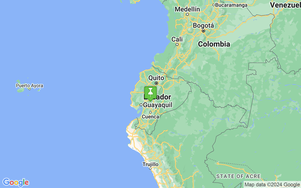 Map showing location of Ecuador