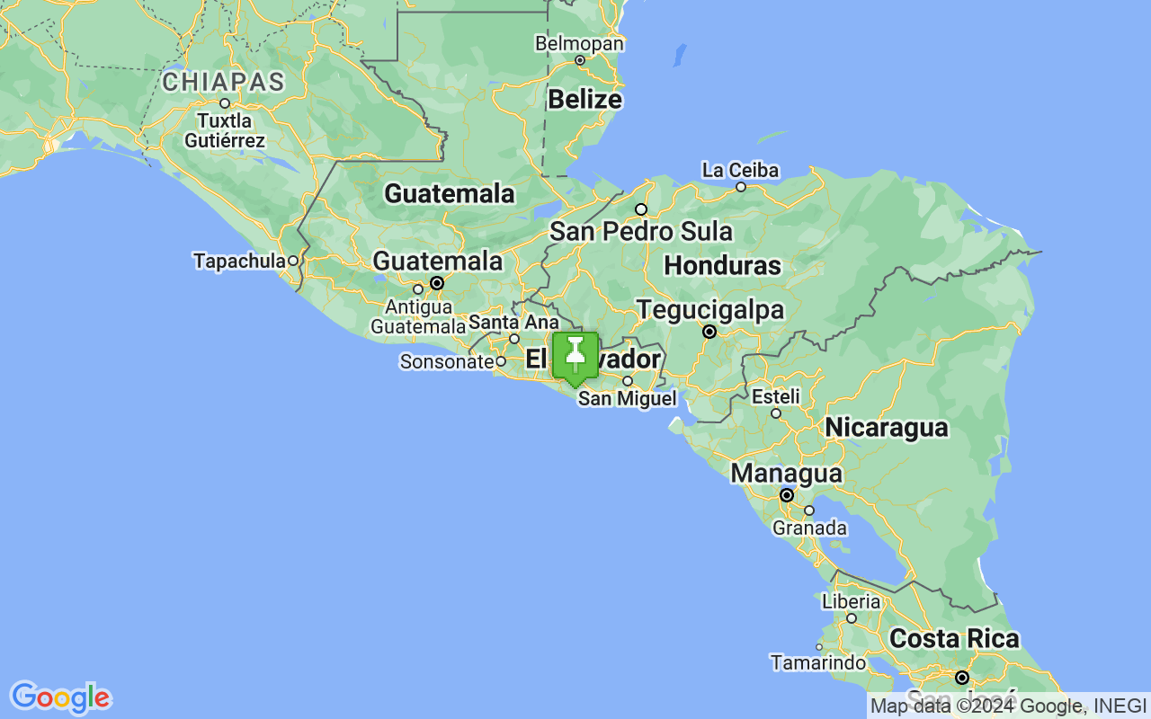 Map showing location of El Salvador