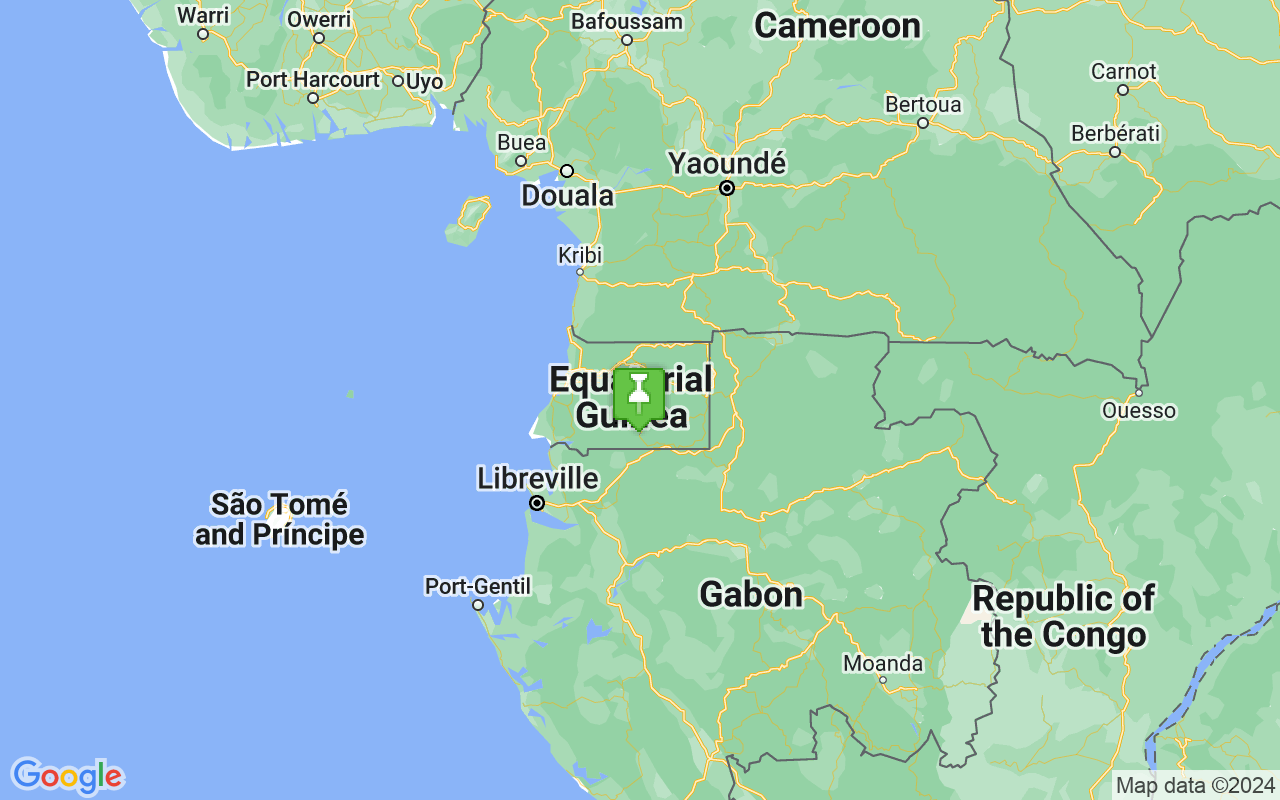 Map showing location of Equatorial Guinea