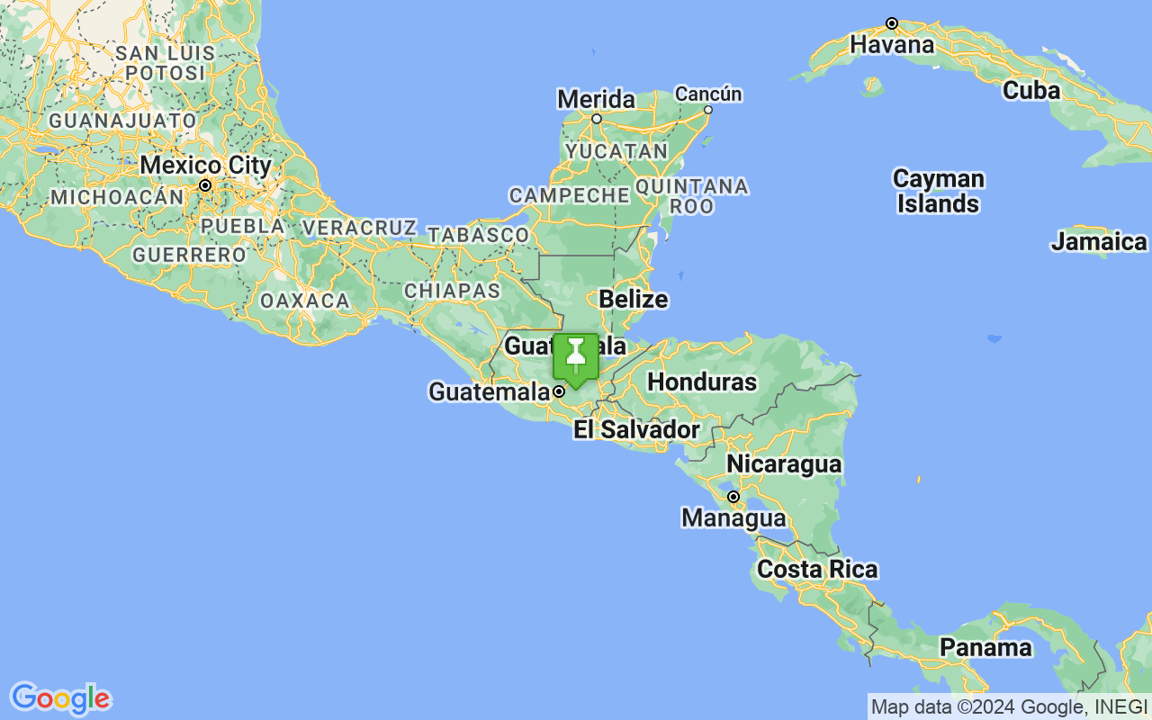 Map showing location of Guatemala
