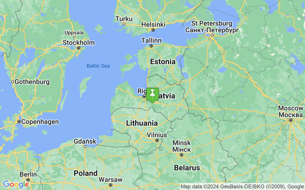 Map showing location of Latvia