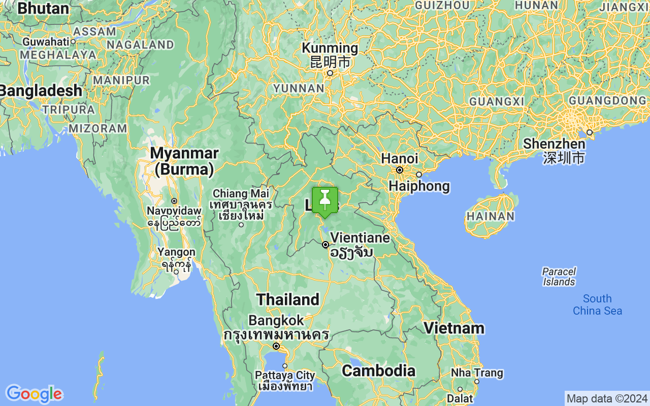 Map showing location of Laos