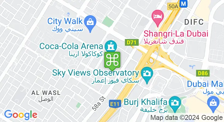 Map showing location of Coca Cola Arena