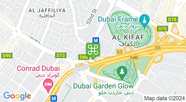 Map showing location of Al Jafiliya Bus Station