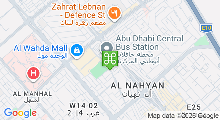 Map showing location of Abu Dhabi Central Bus Station