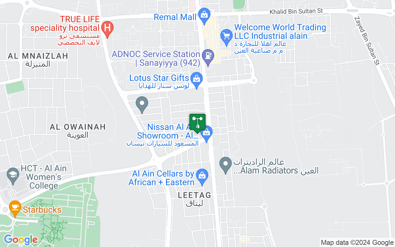 Map showing location of weather station in Al Ain