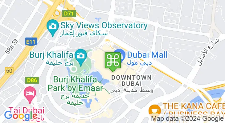 Map showing location of The Dubai Aquarium & Underwater Zoo