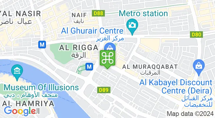 Map showing location of Al Ghurair Centre