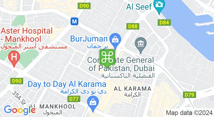 Map showing location of BurJuman