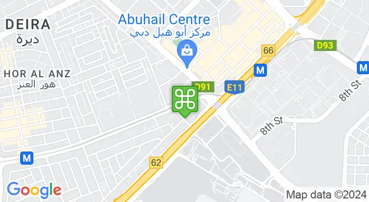 Map showing location of Abu Hail Metro Station