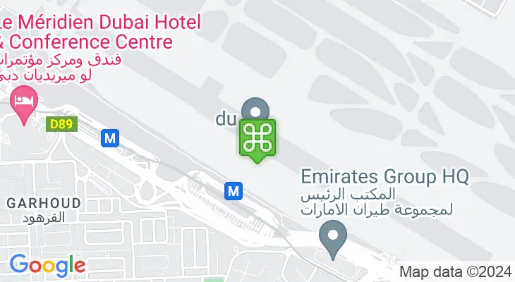 Map showing location of Dubai Duty Free