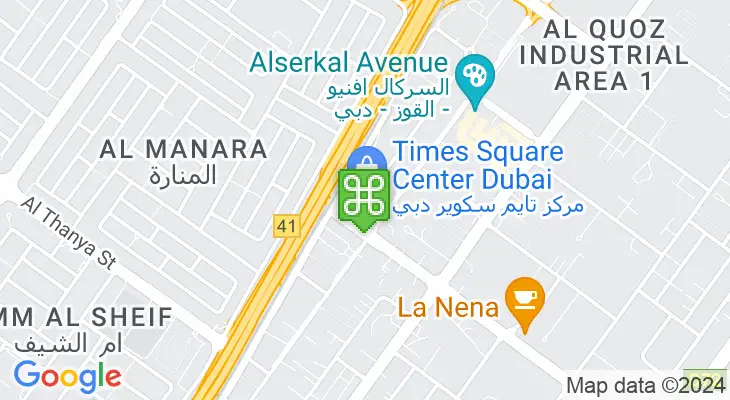Map showing location of Times Square Center