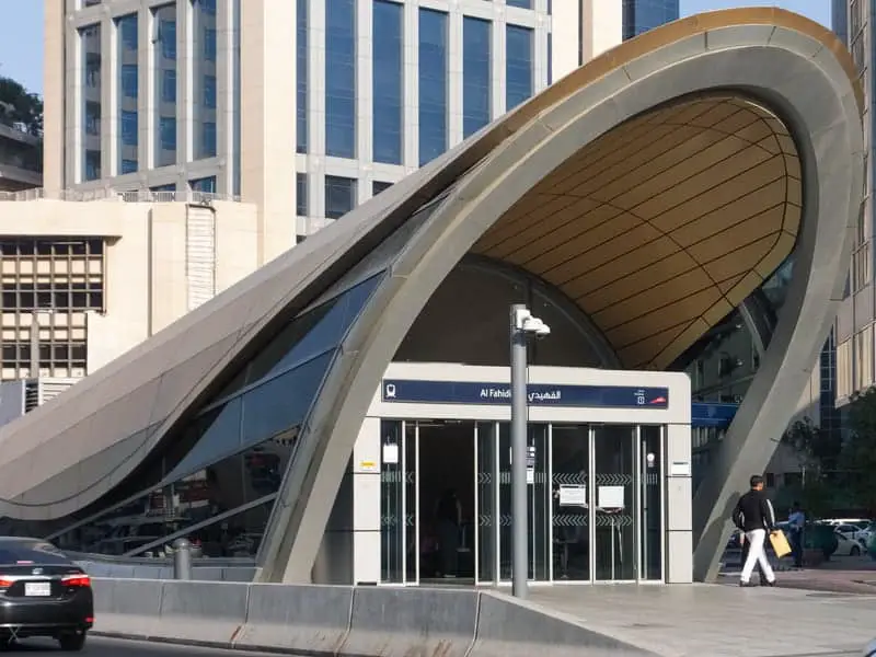 Entrance to Sharaf DG Metro Station in Dubai