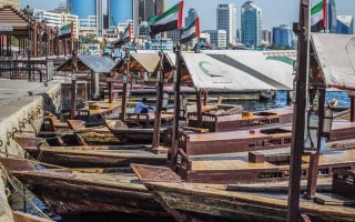 Boats at Sabkha Abra Station in Deira, Dubai