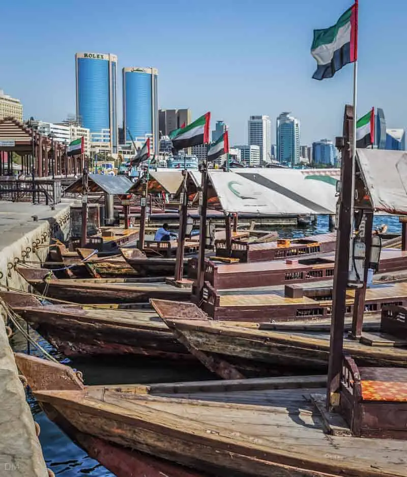 Boats at Sabkha Abra Station in Deira, Dubai
