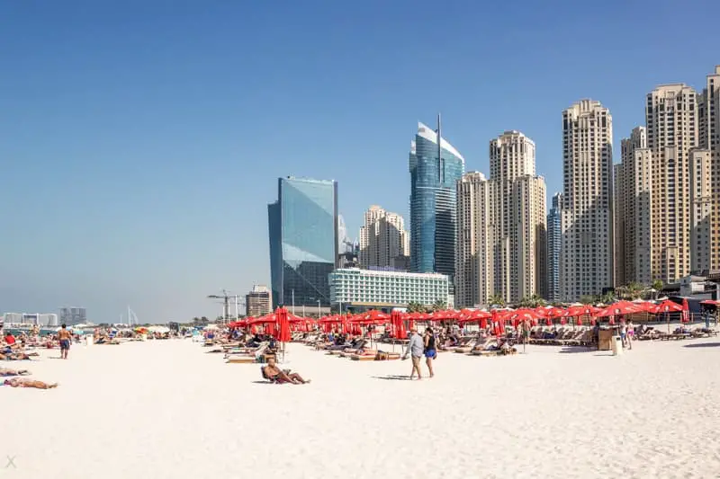 Sunny weather at Jumeirah Beach Residence, Dubai