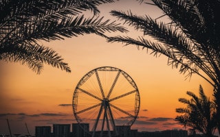 Sunset at Ain Dubai ferris wheel, Bluewaters Island, Dubai