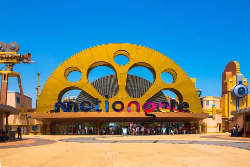 Entrance to Motiongate theme park in Dubai, UAE