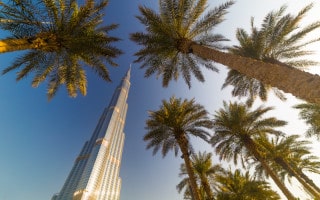 Burj Khalifa Dubai in sunny weather