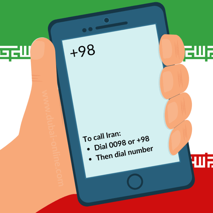98 Country Code - Iran Dialling Code 0098 - How To Call Iran From UAE