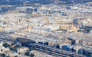 Aerial photo of Karama and ADCB Metro Station