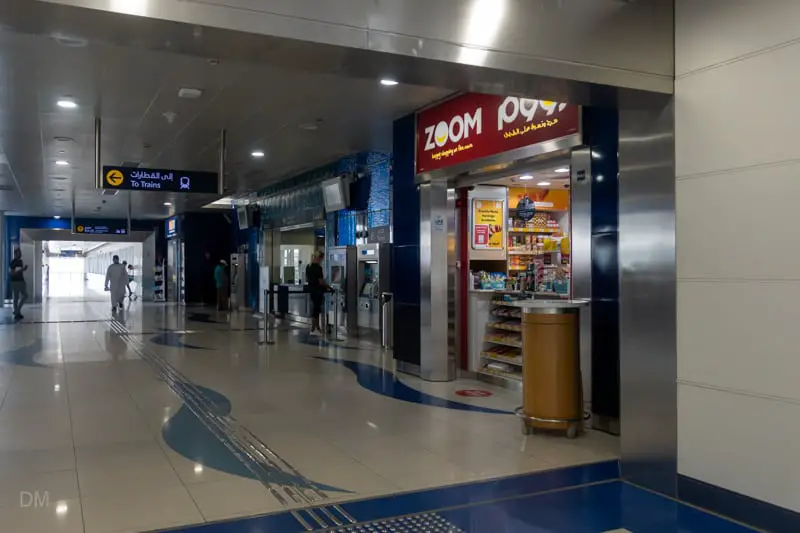 Ticket office, ticket machines and convenience store at Al Qusais Metro Station