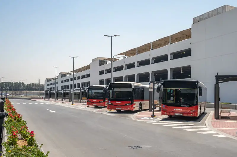 Etisalat Bus Station and view of park-and-ride car park