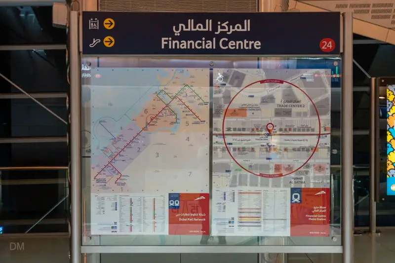 Dubai Metro map and local area map