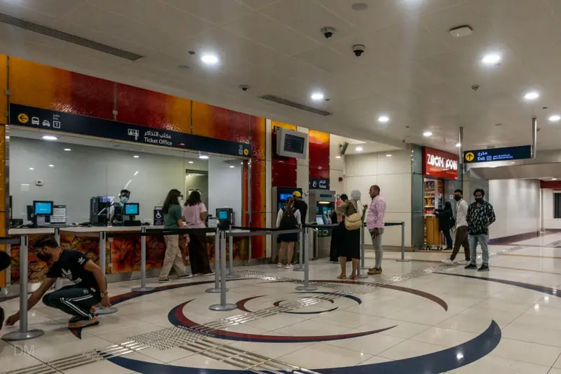 Ticket office, ticket machines, and convenience store at Mall of the Emirates Metro Station