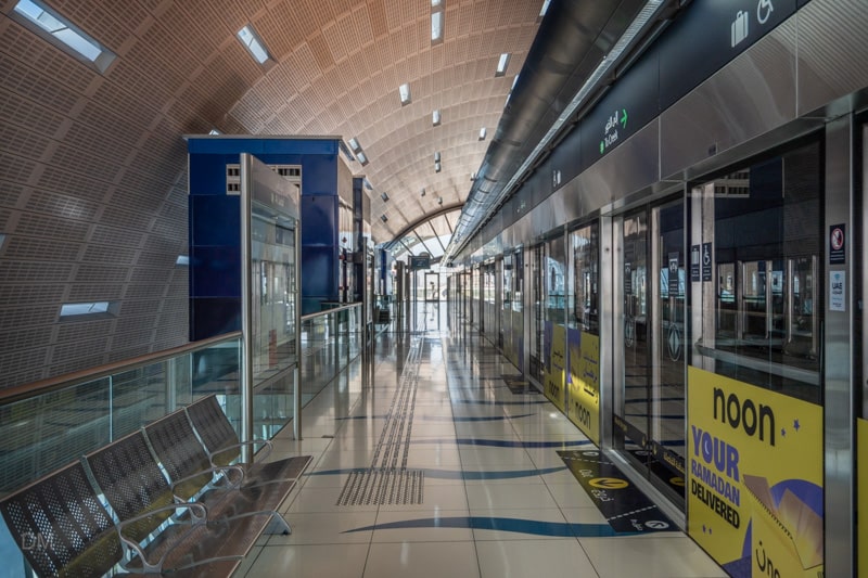 Platform at Al Jadaf Metro Station, Dubai