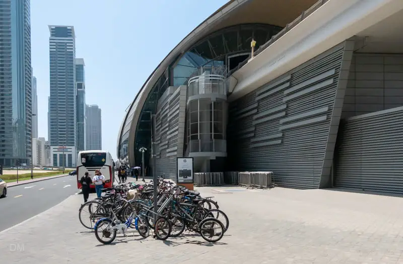 Cycle parking at Business Bay Metro Station