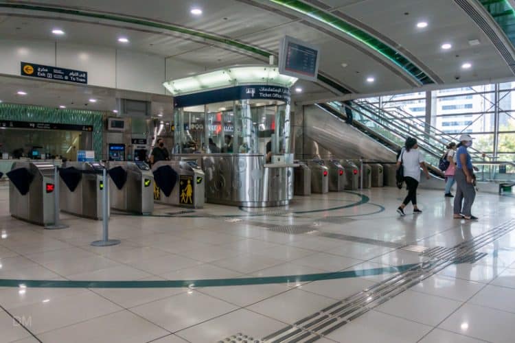 Ticket barrier at Sobha Realty Metro Station, Dubai