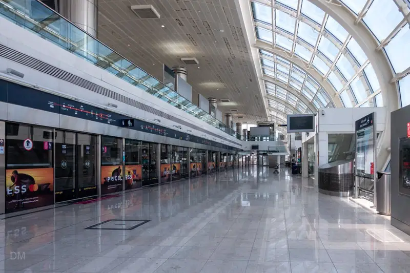 Platform at Airport Terminal 3 Metro Station, Dubai