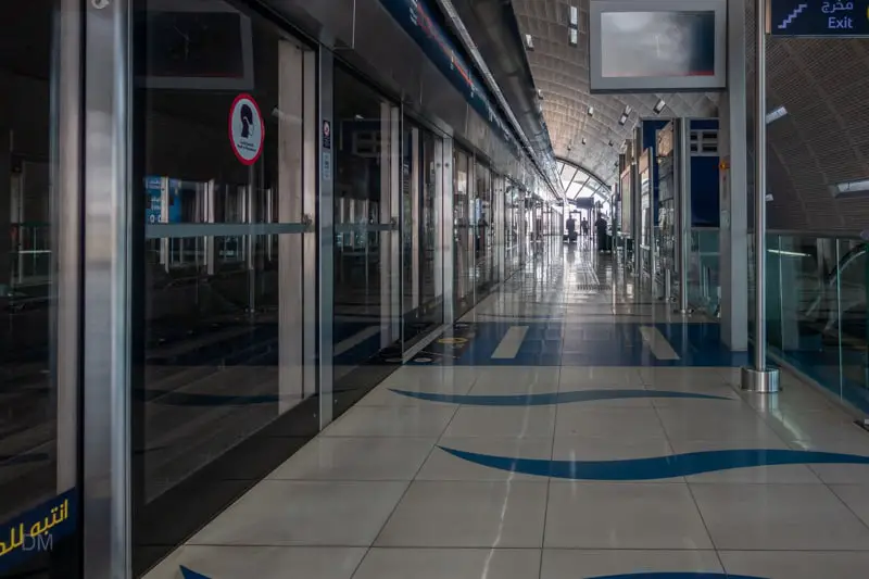 Platform at Emirates Metro Station in Dubai