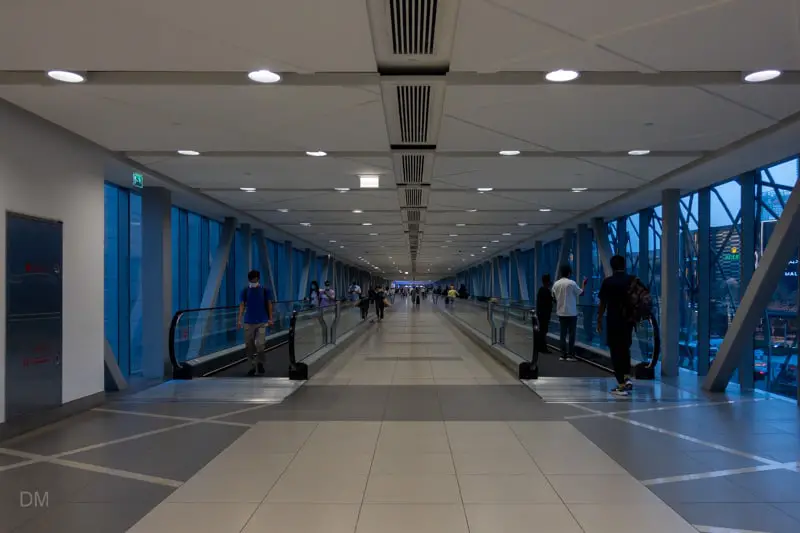 Pedestrian walkway connecting Burj Khalifa Dubai Mall Metro Station to the Dubai Mall