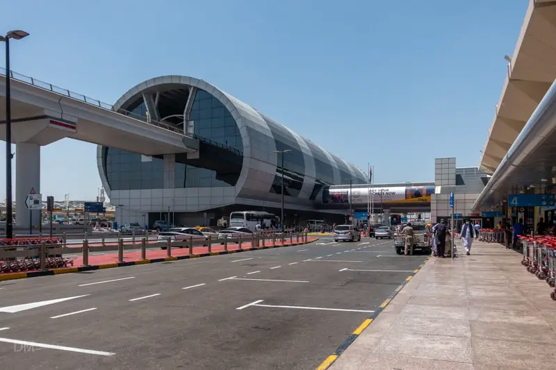 Exterior of Airport Terminal 1 Metro Station in Dubai